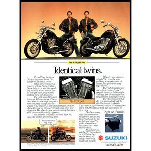 1987 Suzuki VS700GL Intruder Motorcycle Vintage Print Ad Identical Twins Photo
